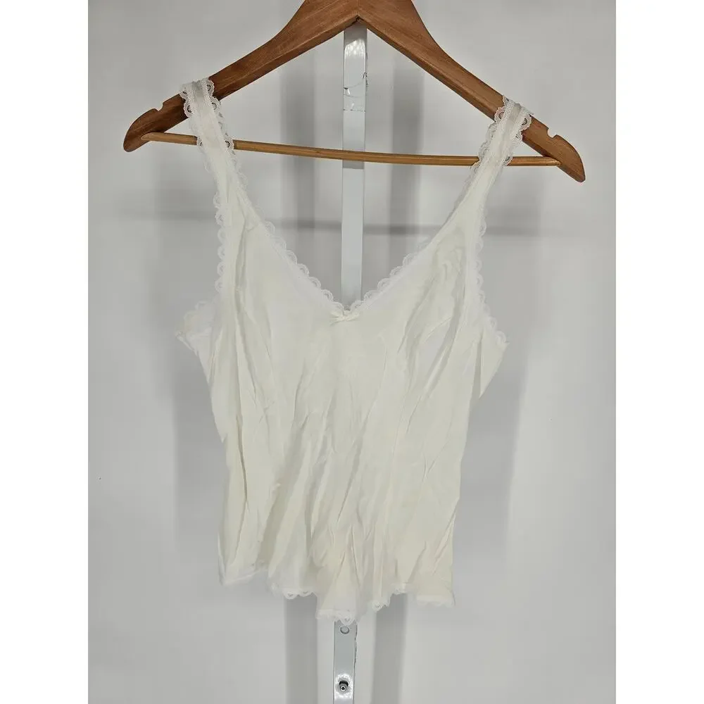 Vintage 1990s Warners Womens Sz 32 Perfect Measure Nylon Camisole White 55200 - Picture 1 of 4